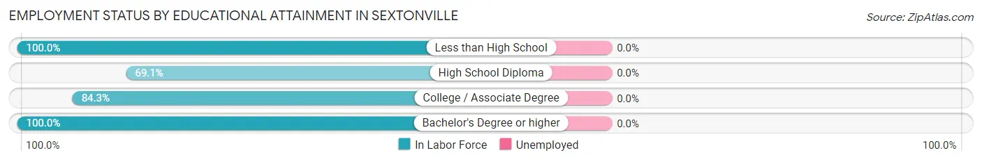 Employment Status by Educational Attainment in Sextonville