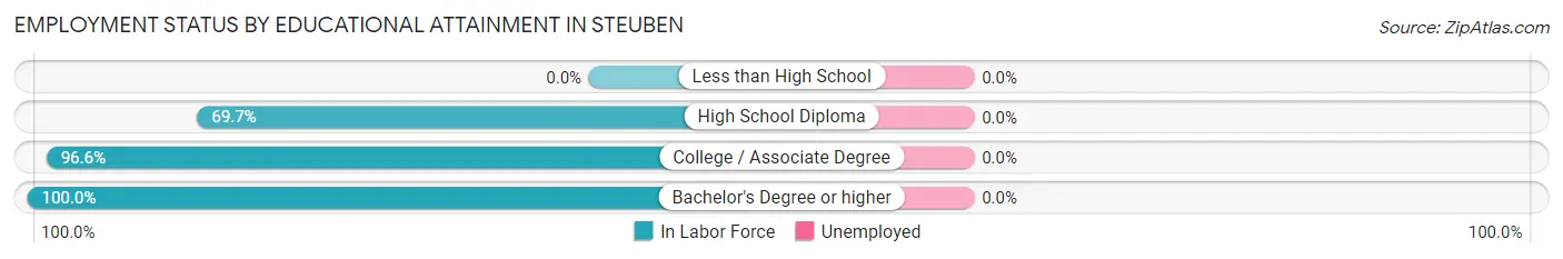 Employment Status by Educational Attainment in Steuben