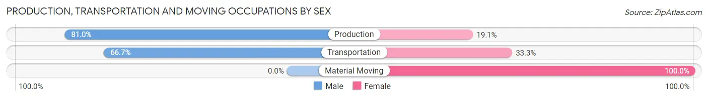 Production, Transportation and Moving Occupations by Sex in Stockbridge