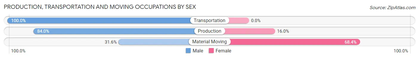 Production, Transportation and Moving Occupations by Sex in Tainter Lake