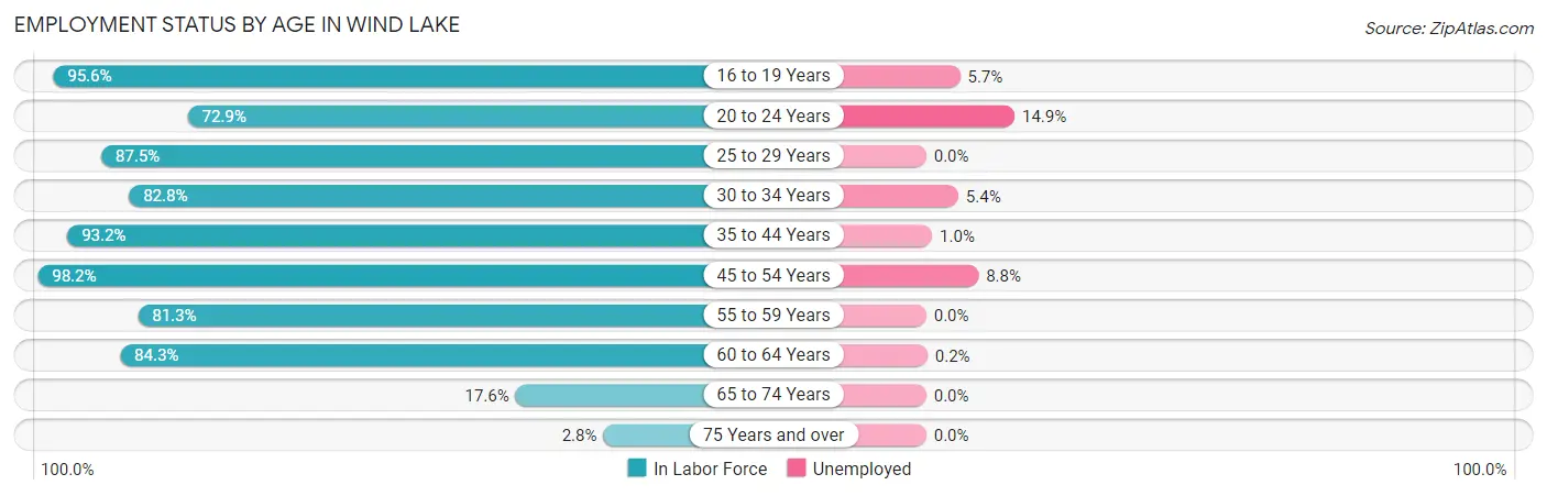 Employment Status by Age in Wind Lake