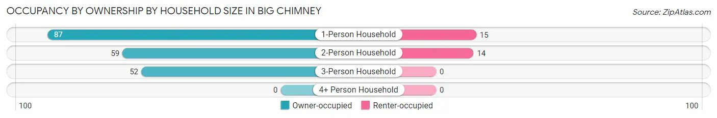 Occupancy by Ownership by Household Size in Big Chimney
