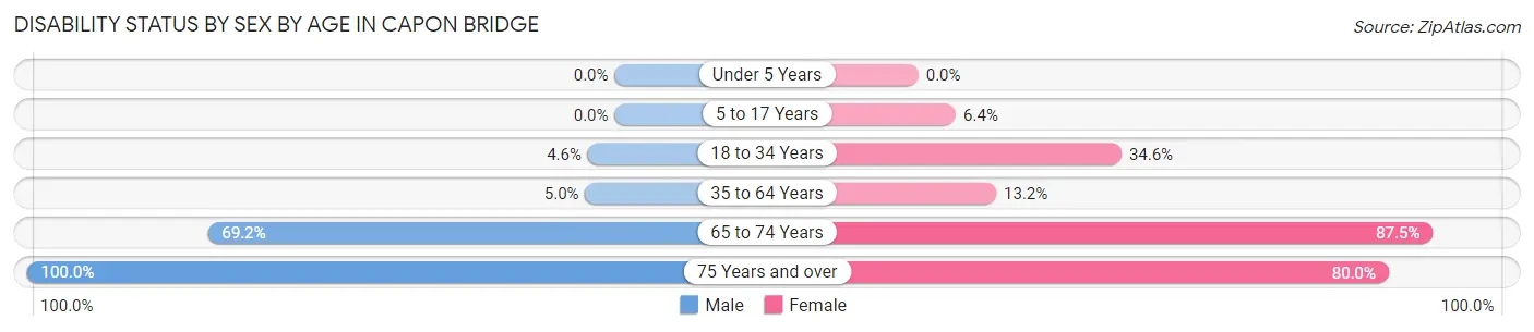 Disability Status by Sex by Age in Capon Bridge