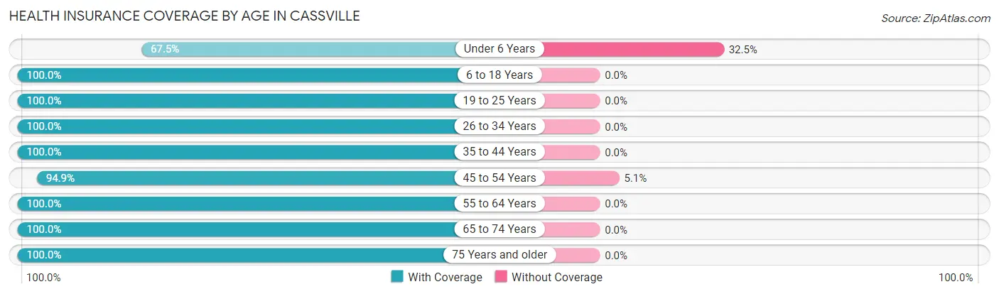 Health Insurance Coverage by Age in Cassville