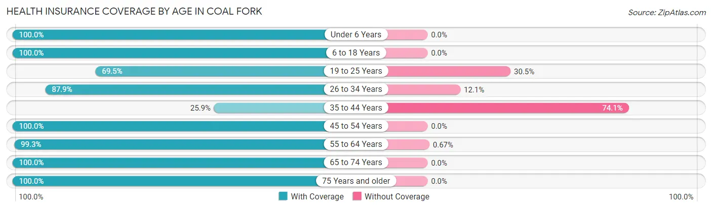 Health Insurance Coverage by Age in Coal Fork