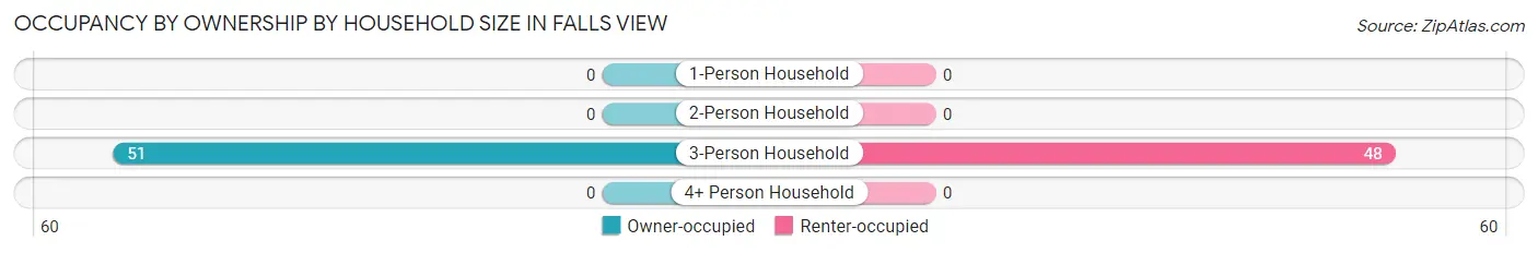 Occupancy by Ownership by Household Size in Falls View