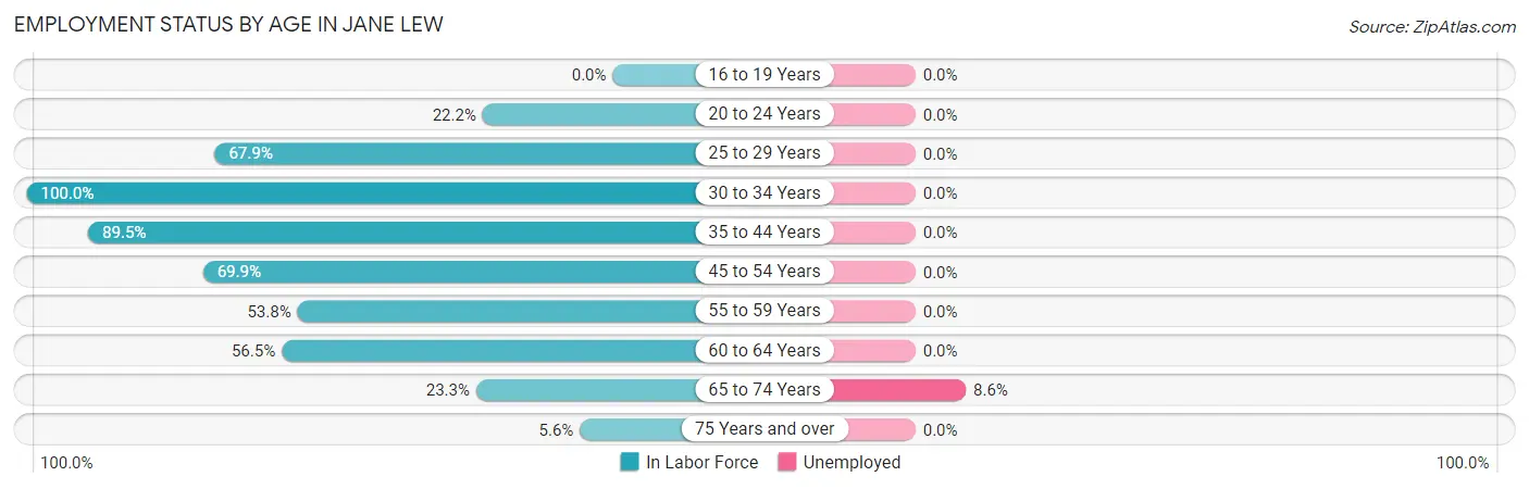 Employment Status by Age in Jane Lew