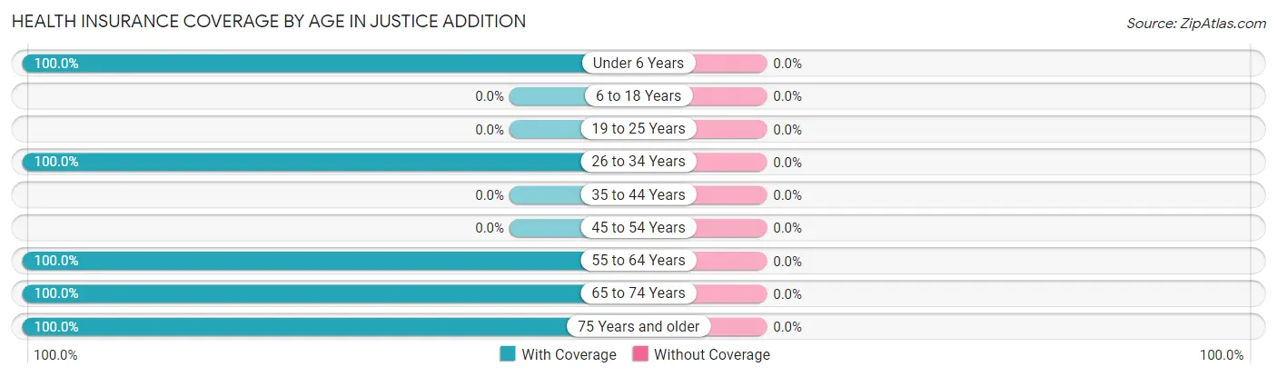 Health Insurance Coverage by Age in Justice Addition