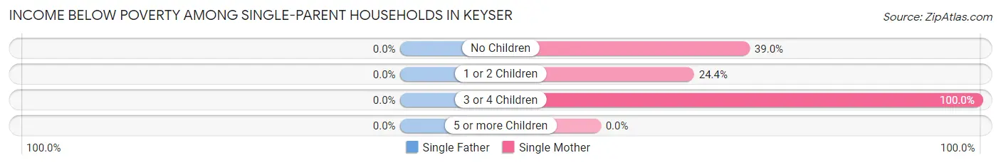 Income Below Poverty Among Single-Parent Households in Keyser