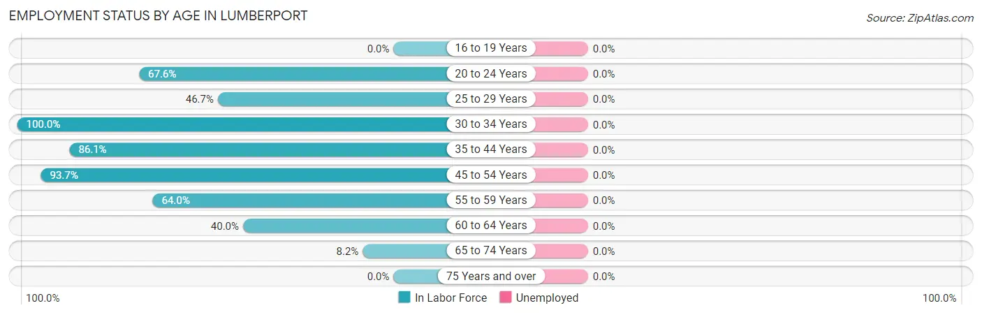 Employment Status by Age in Lumberport