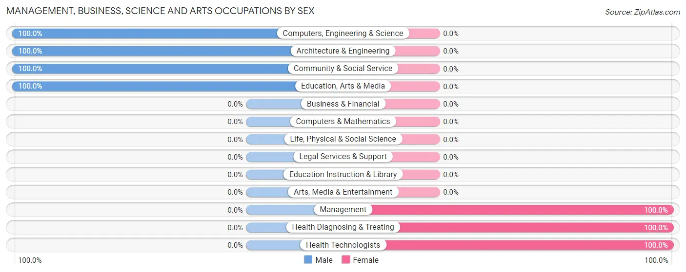 Management, Business, Science and Arts Occupations by Sex in Lumberport