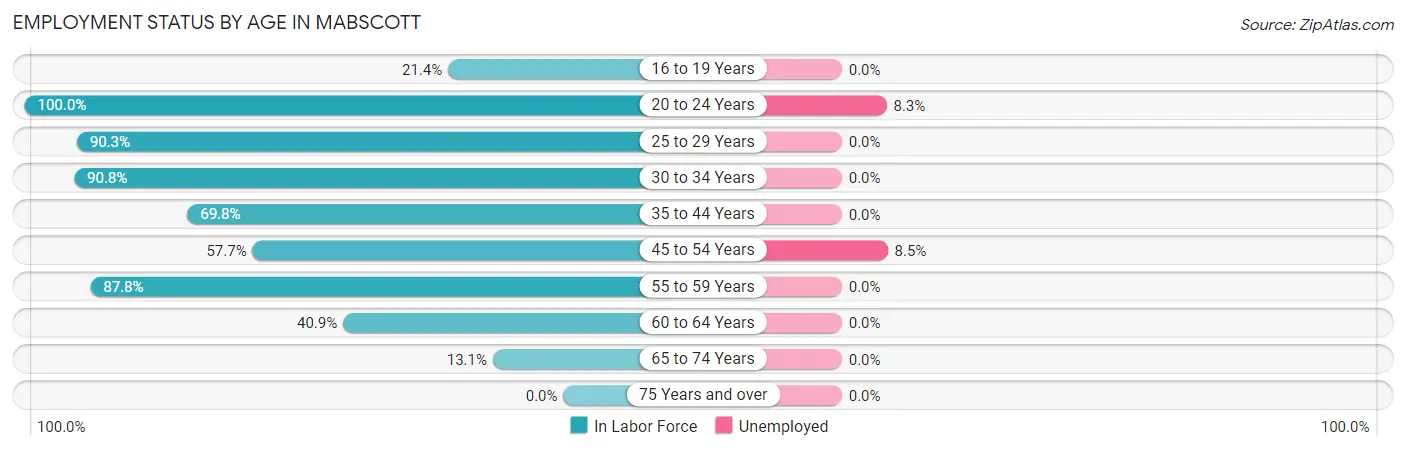 Employment Status by Age in Mabscott
