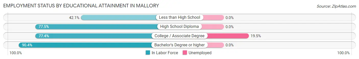 Employment Status by Educational Attainment in Mallory