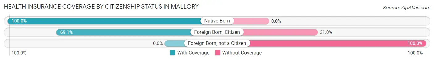 Health Insurance Coverage by Citizenship Status in Mallory
