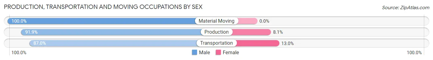 Production, Transportation and Moving Occupations by Sex in Marmet