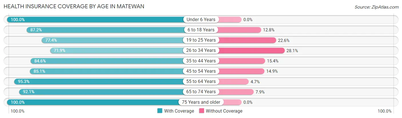 Health Insurance Coverage by Age in Matewan