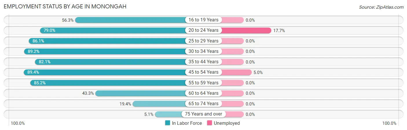 Employment Status by Age in Monongah