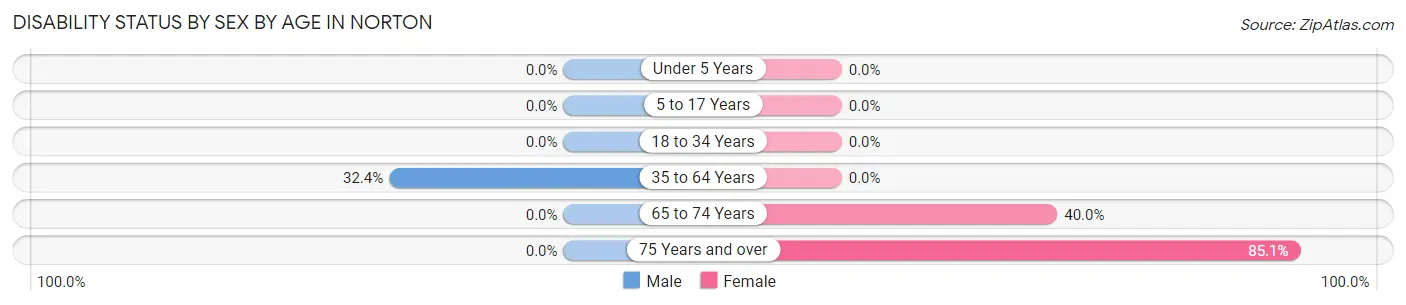 Disability Status by Sex by Age in Norton