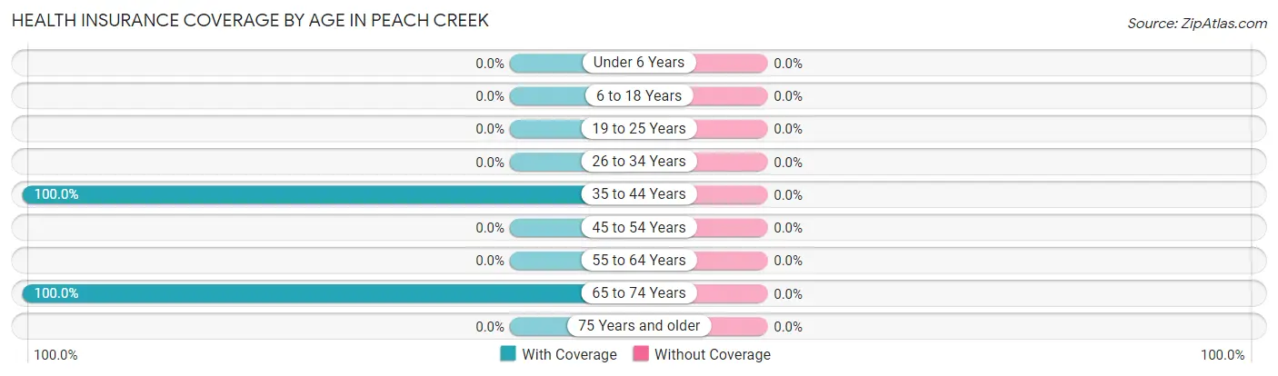 Health Insurance Coverage by Age in Peach Creek