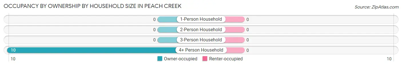 Occupancy by Ownership by Household Size in Peach Creek