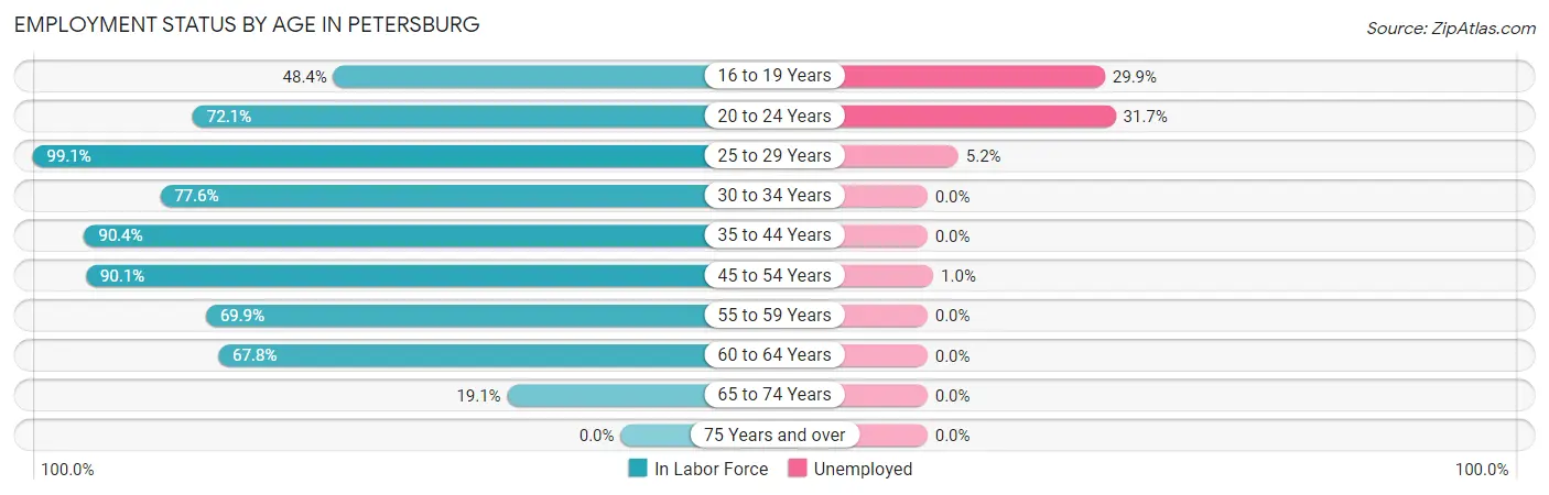 Employment Status by Age in Petersburg