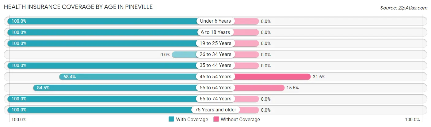 Health Insurance Coverage by Age in Pineville