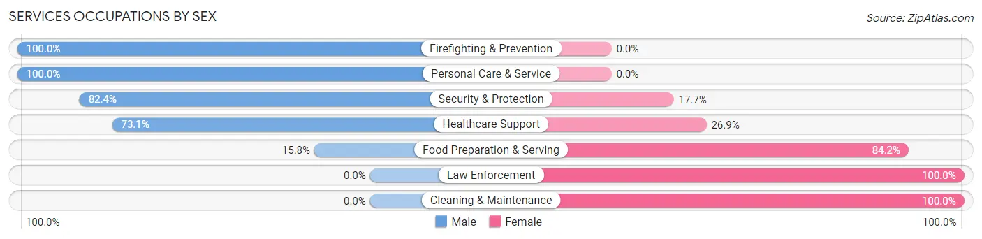 Services Occupations by Sex in Rainelle