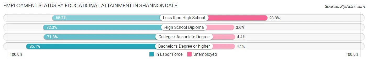 Employment Status by Educational Attainment in Shannondale