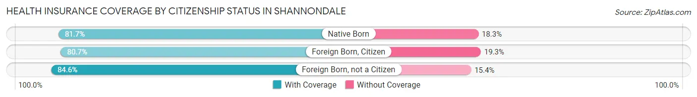 Health Insurance Coverage by Citizenship Status in Shannondale