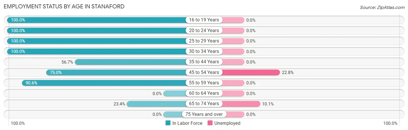Employment Status by Age in Stanaford