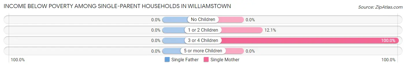 Income Below Poverty Among Single-Parent Households in Williamstown