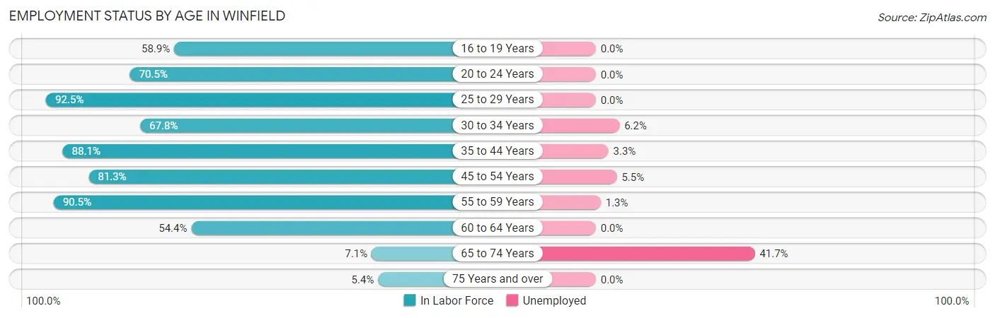 Employment Status by Age in Winfield