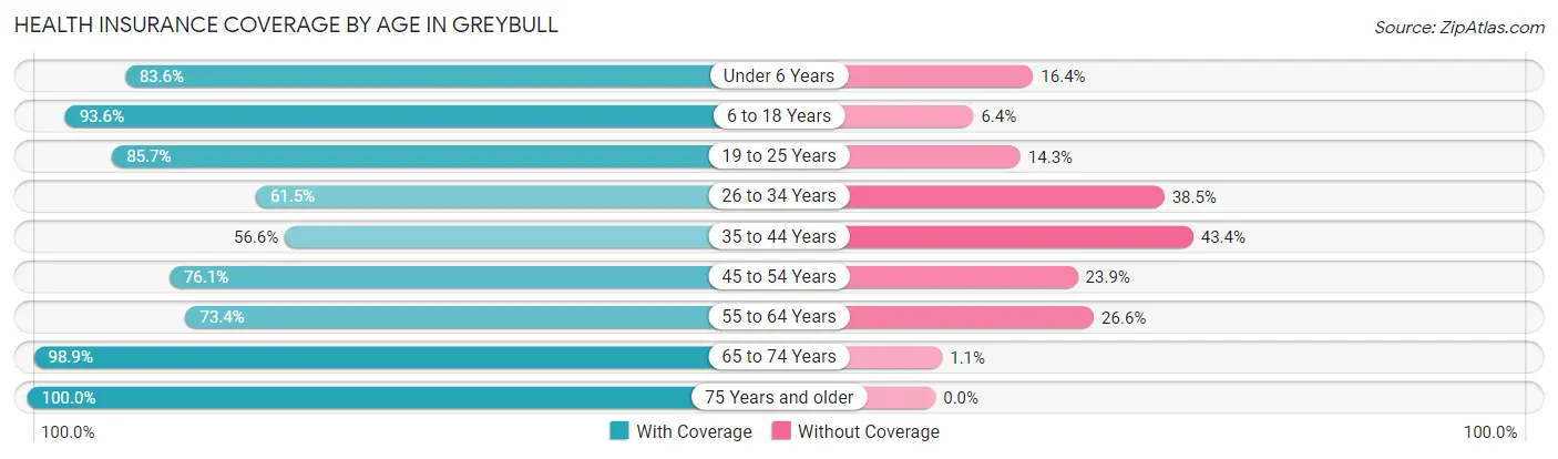 Health Insurance Coverage by Age in Greybull