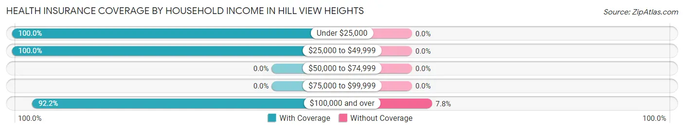 Health Insurance Coverage by Household Income in Hill View Heights