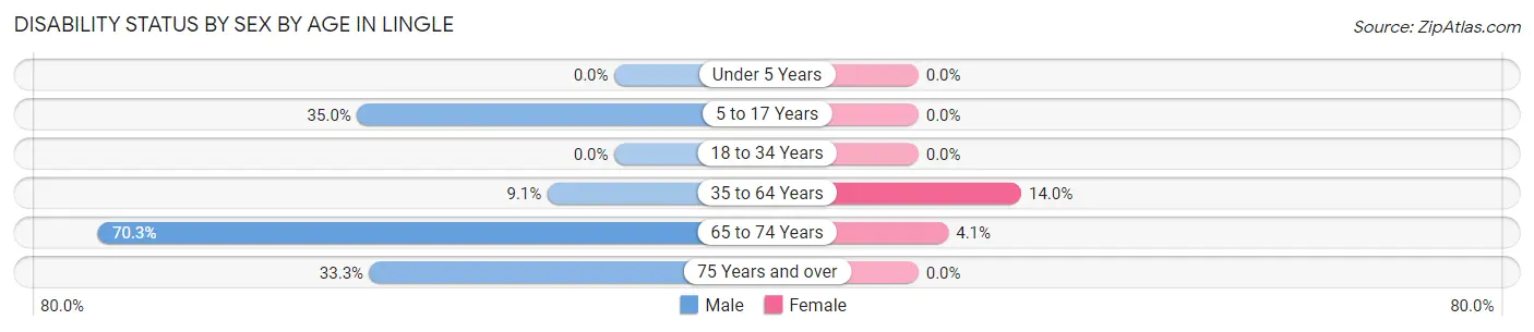 Disability Status by Sex by Age in Lingle