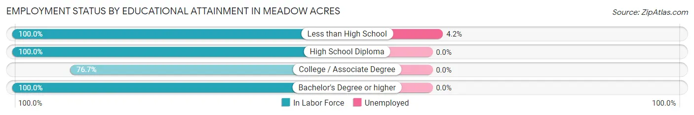 Employment Status by Educational Attainment in Meadow Acres