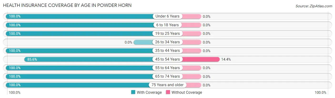 Health Insurance Coverage by Age in Powder Horn