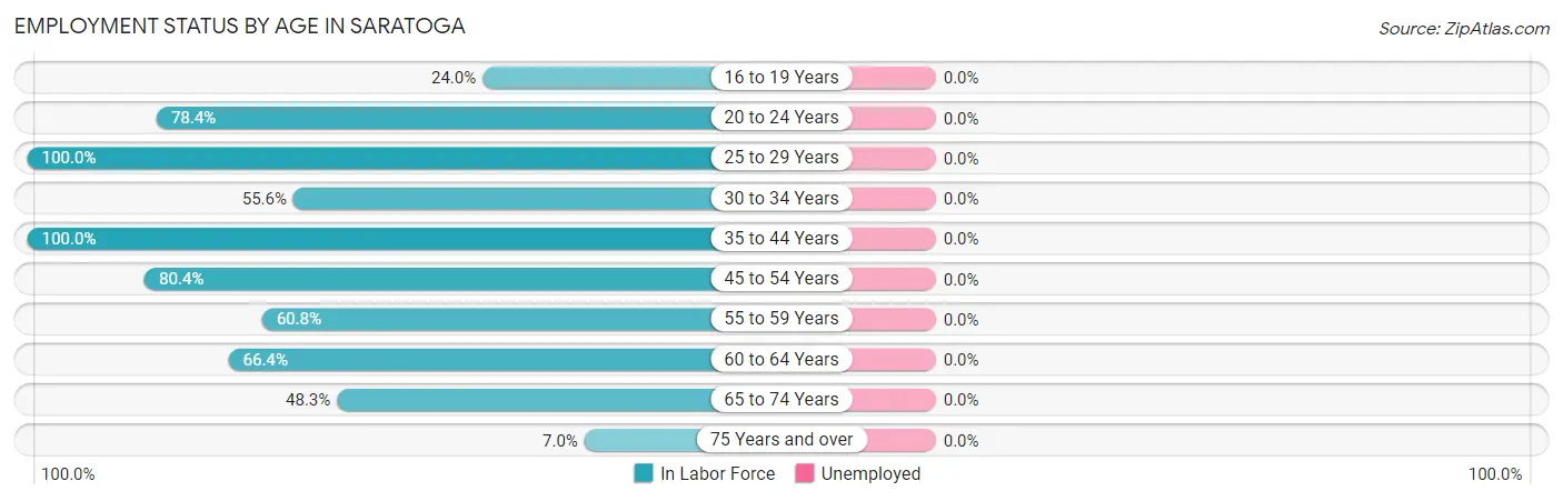 Employment Status by Age in Saratoga