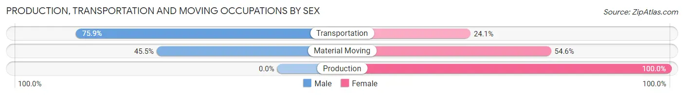 Production, Transportation and Moving Occupations by Sex in Shoshoni