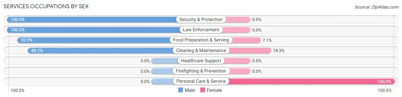 Services Occupations by Sex in Sinclair