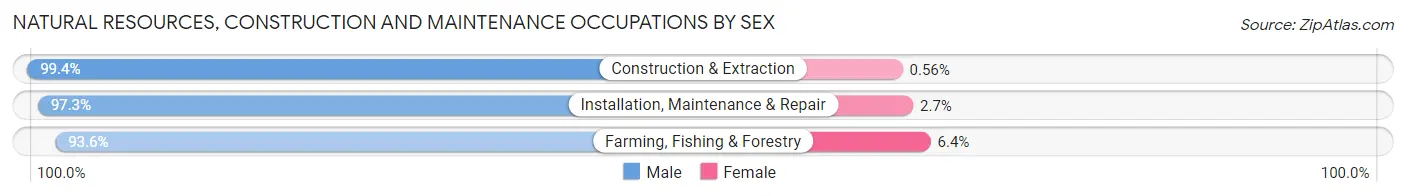 Natural Resources, Construction and Maintenance Occupations by Sex in Aleutians West Census Area
