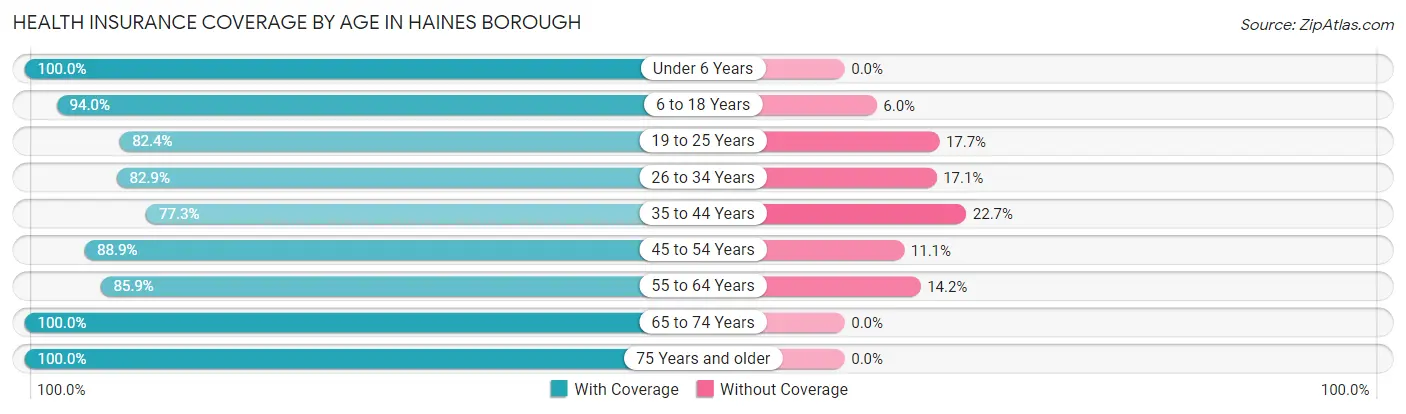 Health Insurance Coverage by Age in Haines Borough