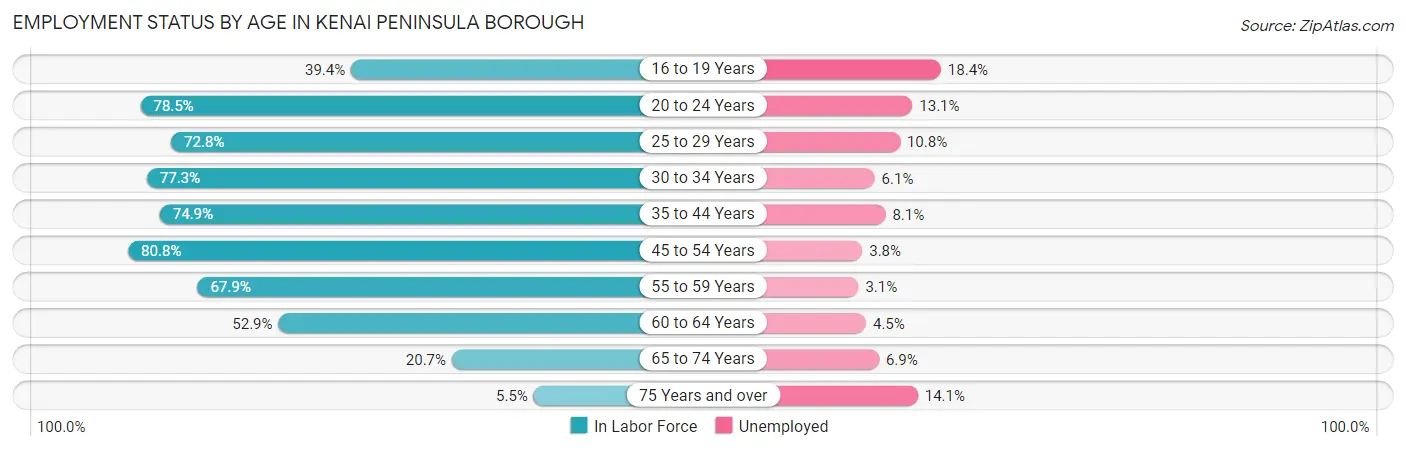 Employment Status by Age in Kenai Peninsula Borough