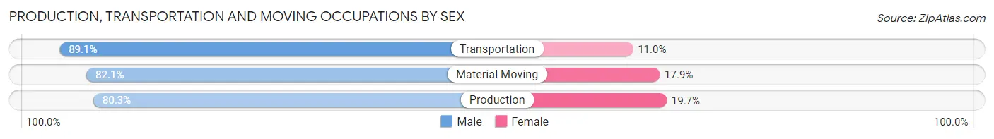 Production, Transportation and Moving Occupations by Sex in Ketchikan Gateway Borough