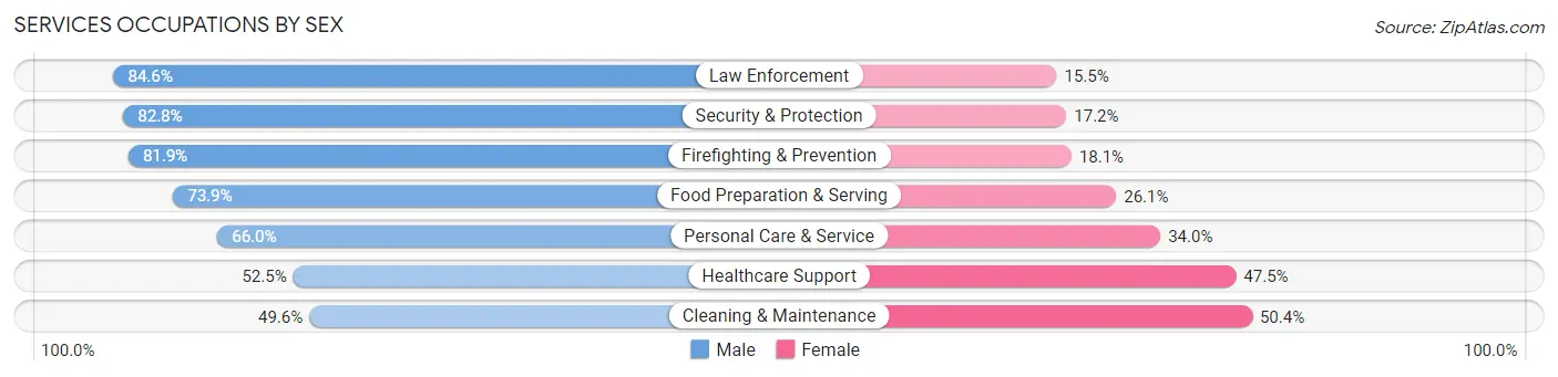 Services Occupations by Sex in North Slope Borough