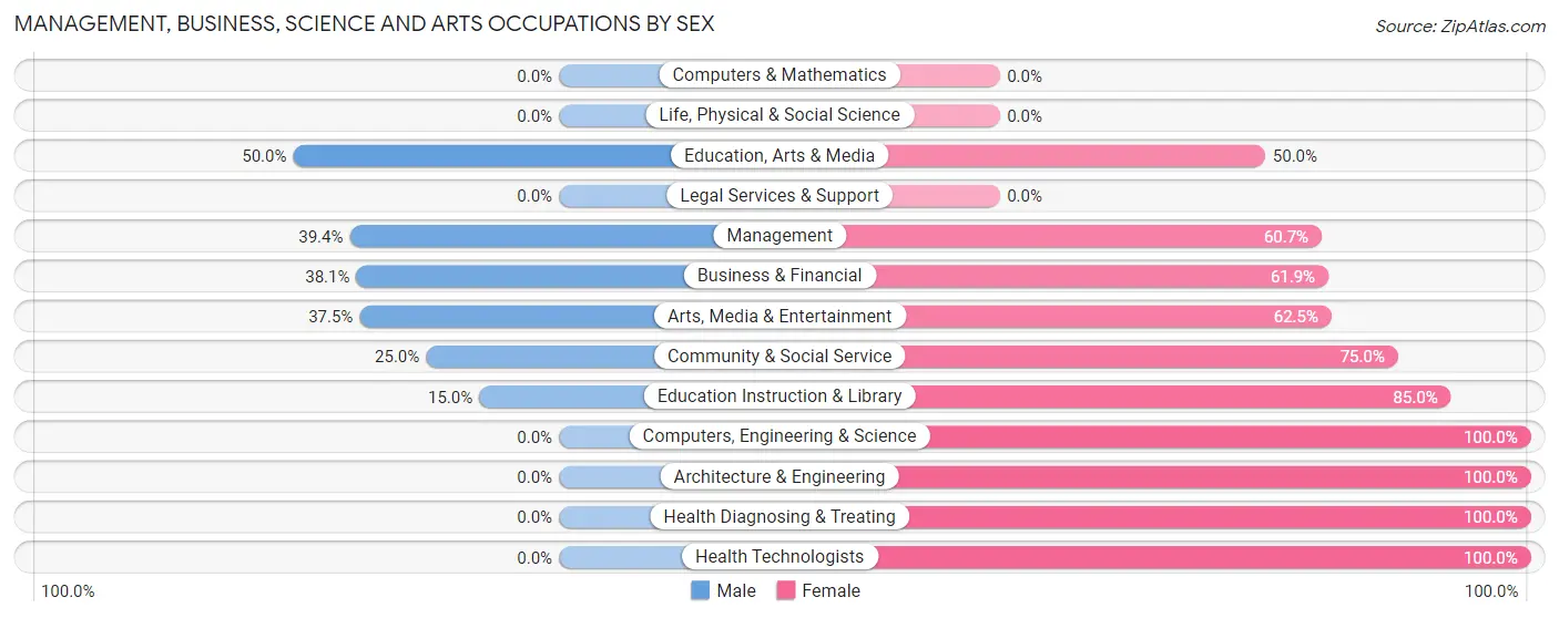 Management, Business, Science and Arts Occupations by Sex in Skagway Municipality