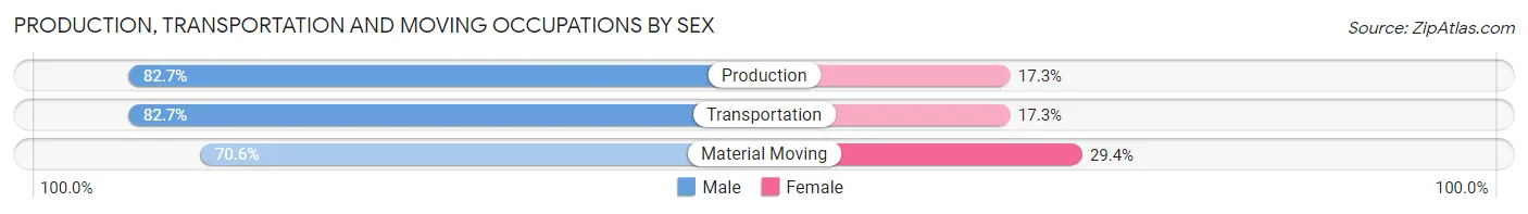 Production, Transportation and Moving Occupations by Sex in El Dorado County