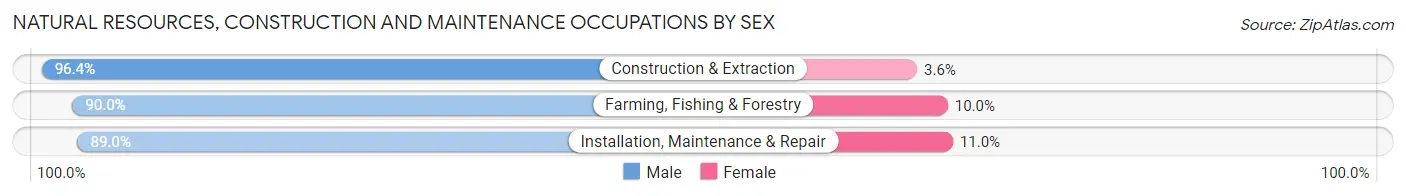 Natural Resources, Construction and Maintenance Occupations by Sex in Garfield County