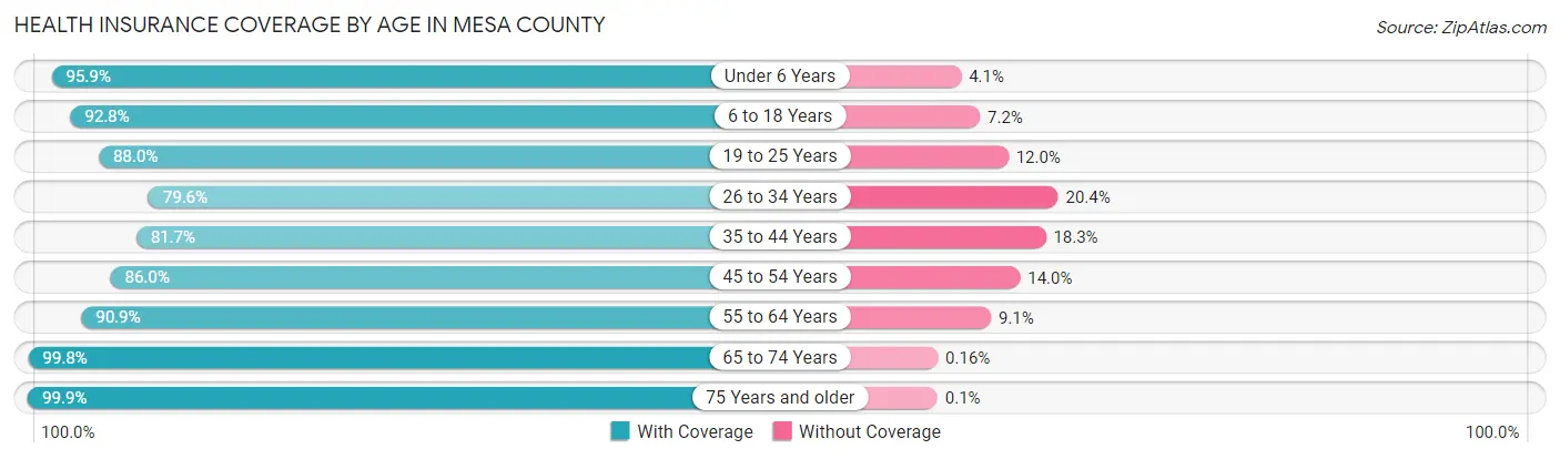 Health Insurance Coverage by Age in Mesa County