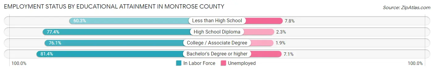 Employment Status by Educational Attainment in Montrose County